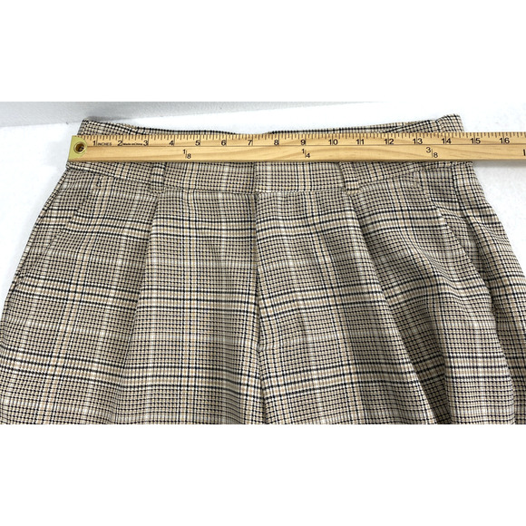 Maurice Pants Womens Size 8 Reg Black Tan Plaid Wide Leg Preppy Academia Slacks - Picture 6 of 11